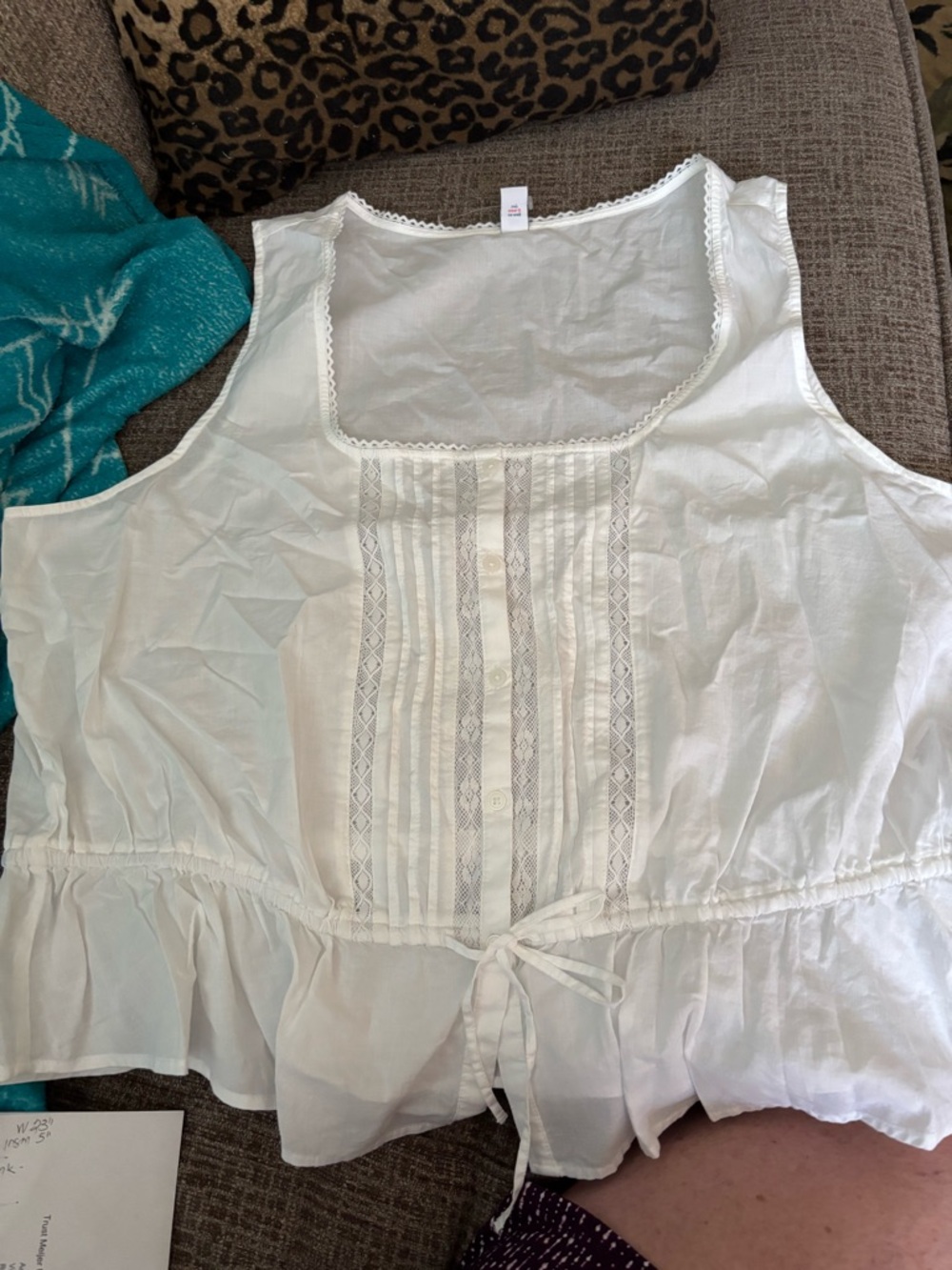 Old Navy White Lace-Trim Peplum Camisole